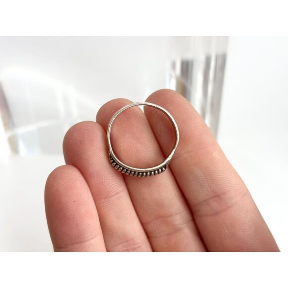 Coil Vintage Geometric Style Flat Sided 925 Sterling Silver Vintage Ring - sz 9 - Picture 9 of 16